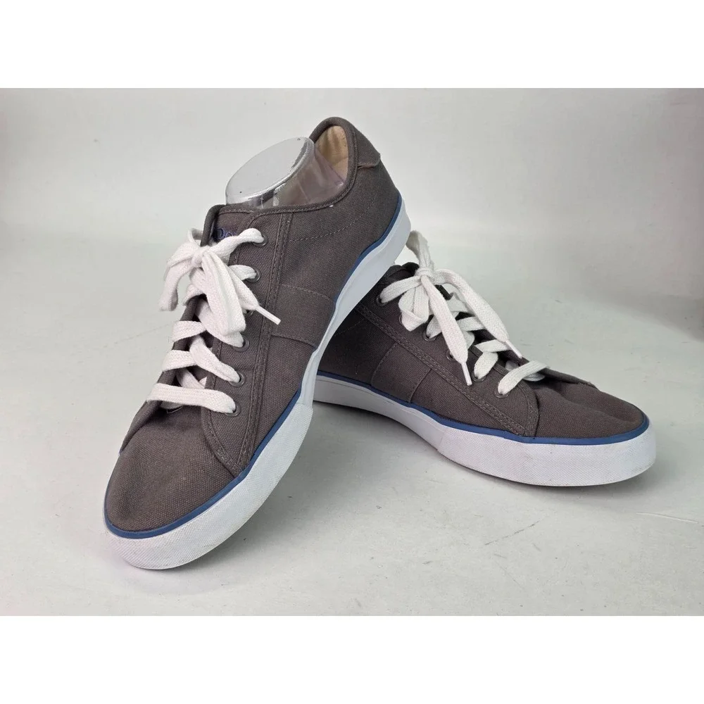Polo Ralph Lauren Men's Sneakers Size 13‎ D Gray Canvas Clifton Lace Up Shoes